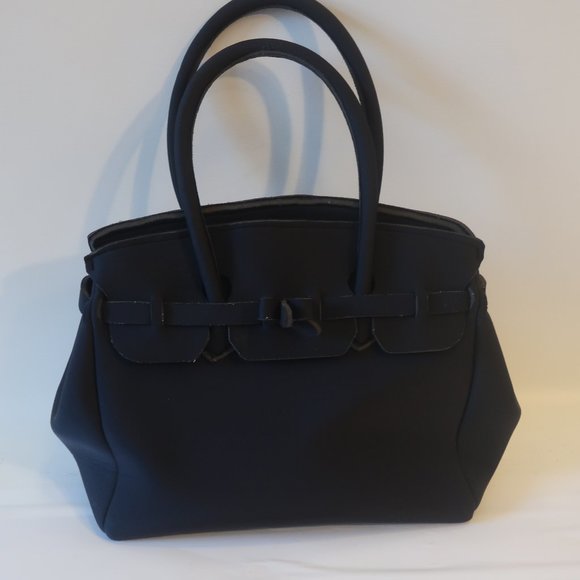 Womens Shag Boutique Black Neoprene Tote Bag * - Picture 4 of 9